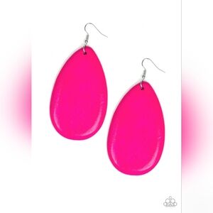 Paparazzi Beach Bride- Pink Fish hook earrings